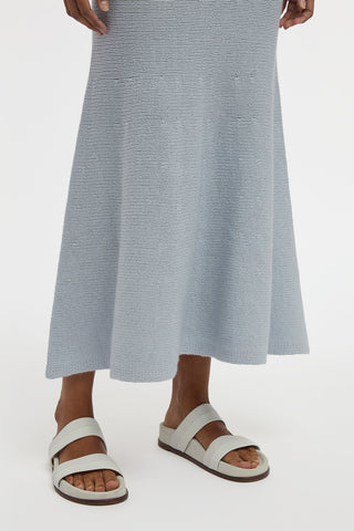 Manni Knit Maxi Skirt in Light Blue Cashmere