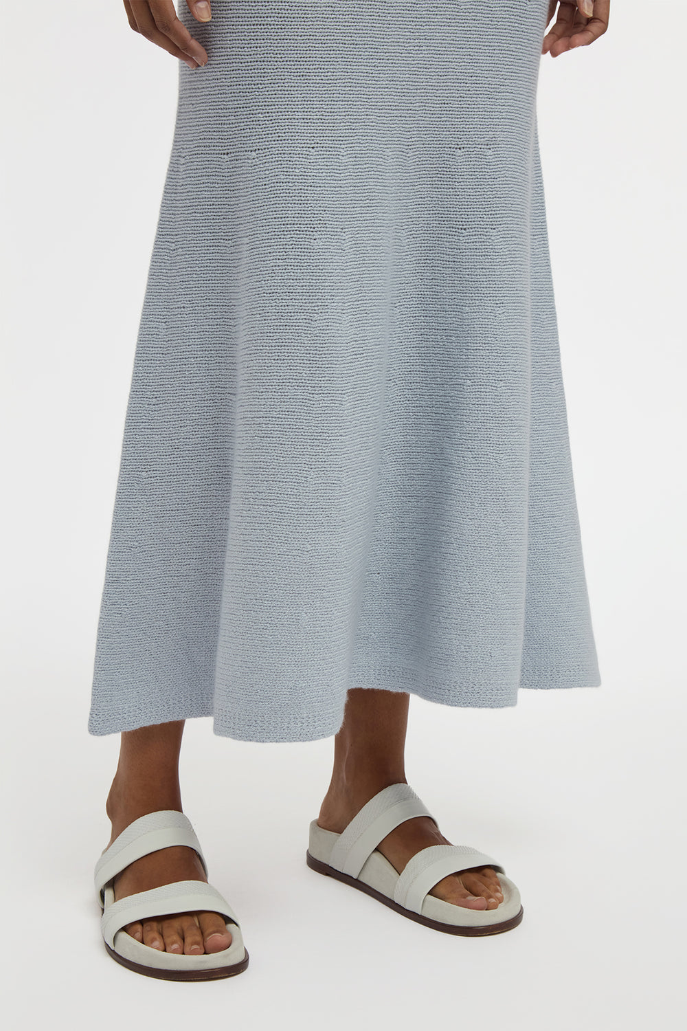 Manni Knit Maxi Skirt in Light Blue Cashmere