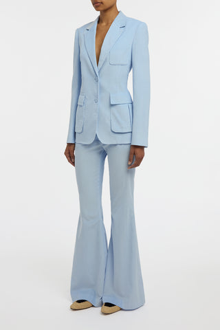 Ianthe Flare Pant in Light Blue Sea Island Cotton Corduroy