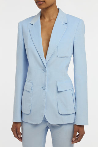 Louisa Blazer in Light Blue Sea Island Cotton Corduroy