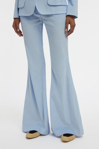 Ianthe Flare Pant in Light Blue Sea Island Cotton Corduroy