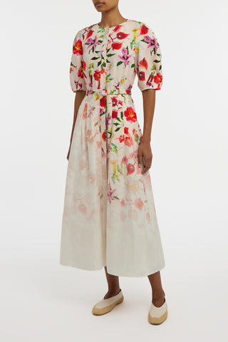Ignis Maxi Shirtdress in Uruguayan Flowers Printed Linen