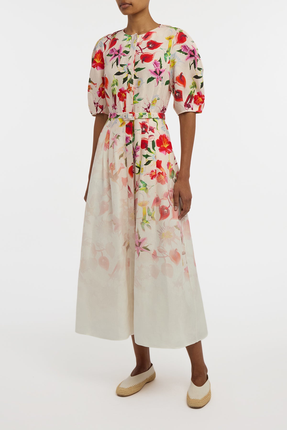 Ignis Maxi Shirtdress in Uruguayan Flowers Printed Linen