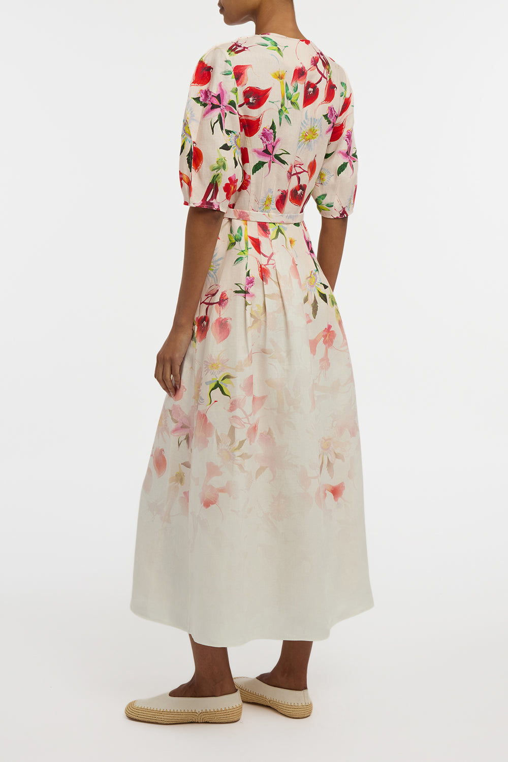 Ignis Maxi Shirtdress in Uruguayan Flowers Printed Linen