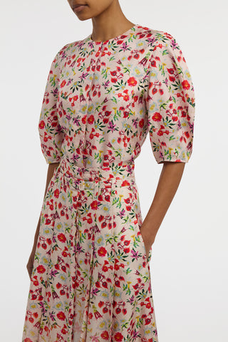 Edify Top in Uruguayan Flowers Printed Silk