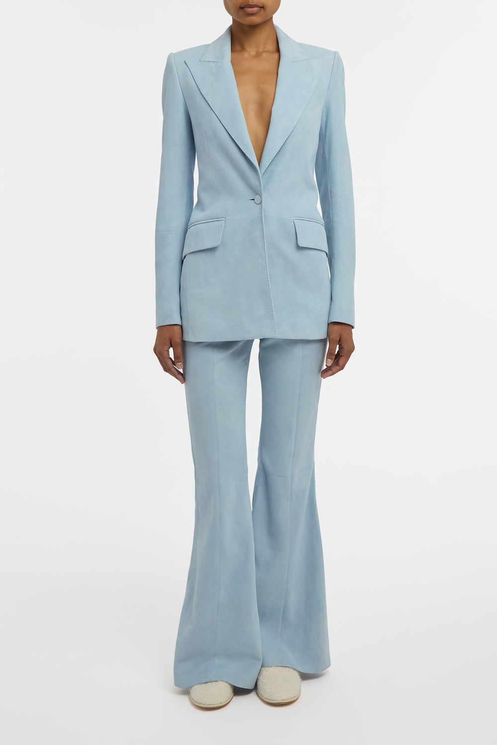 Leiva Blazer in Light Blue Suede
