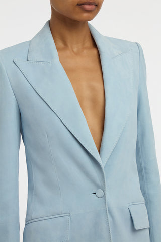 Leiva Blazer in Light Blue Suede