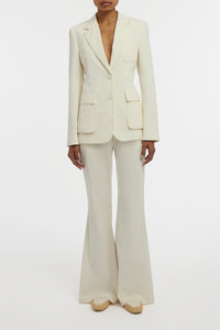 Ianthe Flare Pant in Ivory Sea Island Cotton Corduroy