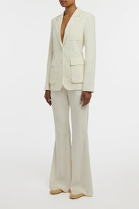 Ianthe Flare Pant in Ivory Sea Island Cotton Corduroy