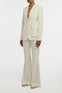 Ianthe Flare Pant in Ivory Sea Island Cotton Corduroy