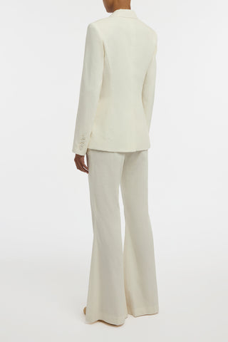 Ianthe Flare Pant in Ivory Sea Island Cotton Corduroy