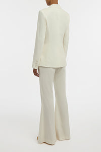 Ianthe Flare Pant in Ivory Sea Island Cotton Corduroy