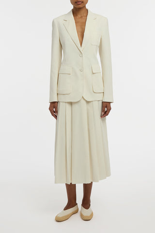 Louisa Blazer in Ivory Sea Island Cotton Corduroy