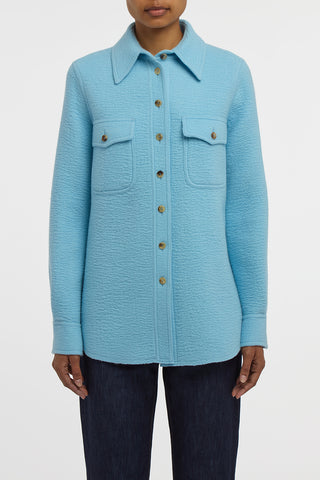 John Austin Shirt in Light Blue Cashmere Felt