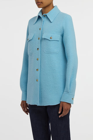 John Austin Shirt in Light Blue Cashmere Felt