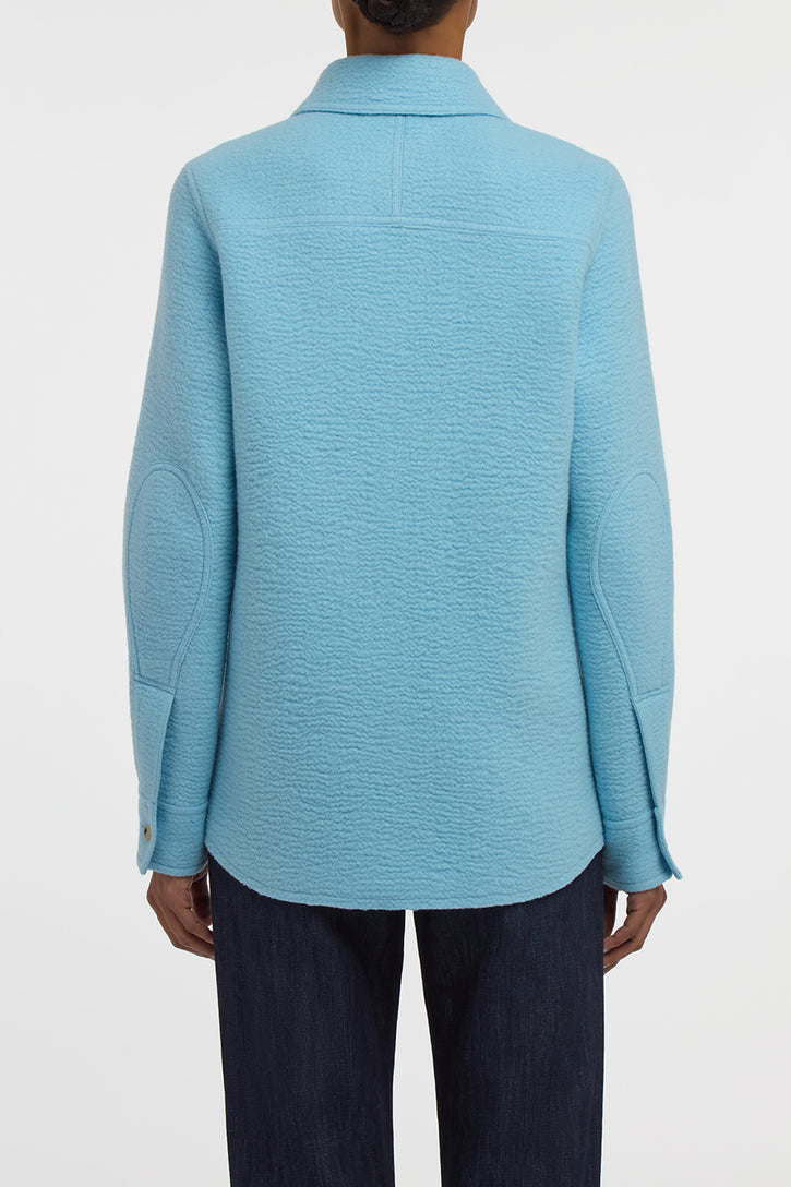 John Austin Shirt in Light Blue Cashmere Felt