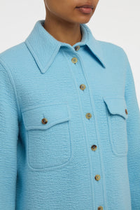 John Austin Shirt in Light Blue Cashmere Felt