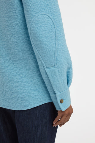 John Austin Shirt in Light Blue Cashmere Felt