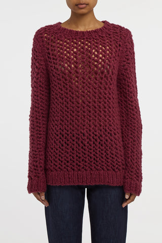 Veralune Knit Crewneck Sweater in Bordeaux Welfat Cashmere