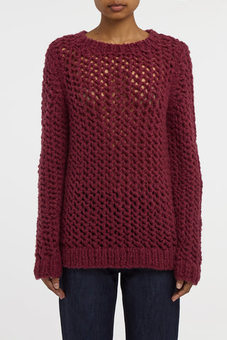 Veralune Knit Crewneck Sweater in Bordeaux Welfat Cashmere