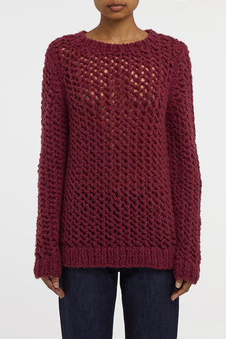 Veralune Knit Crewneck Sweater in Bordeaux Welfat Cashmere