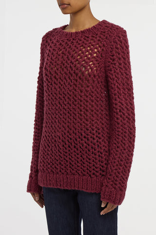 Veralune Knit Crewneck Sweater in Bordeaux Welfat Cashmere