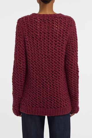 Veralune Knit Crewneck Sweater in Bordeaux Welfat Cashmere