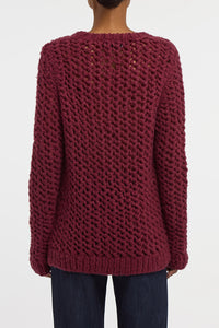 Veralune Knit Crewneck Sweater in Bordeaux Welfat Cashmere