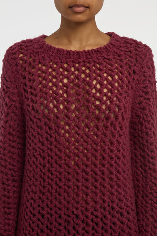 Veralune Knit Crewneck Sweater in Bordeaux Welfat Cashmere
