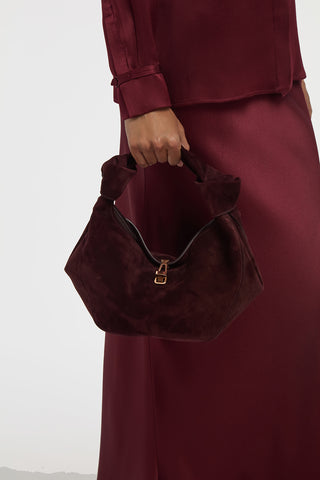 Mini Antonia Bag in Bordeaux Suede