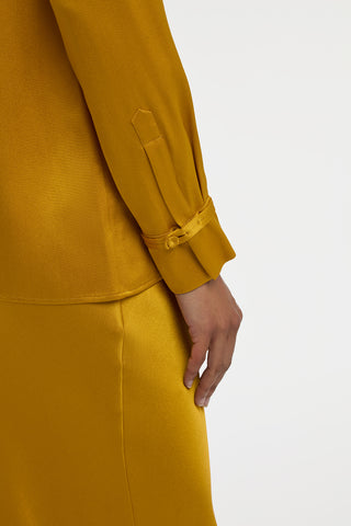 Cruz Shirt in Golden Birch Silk Satin