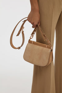 Small Dern Crossbody Bag in Nude Snakeskin & Suede