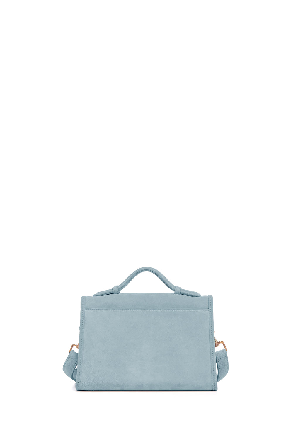 Small Leonora Flap Bag in Light Blue Suede
