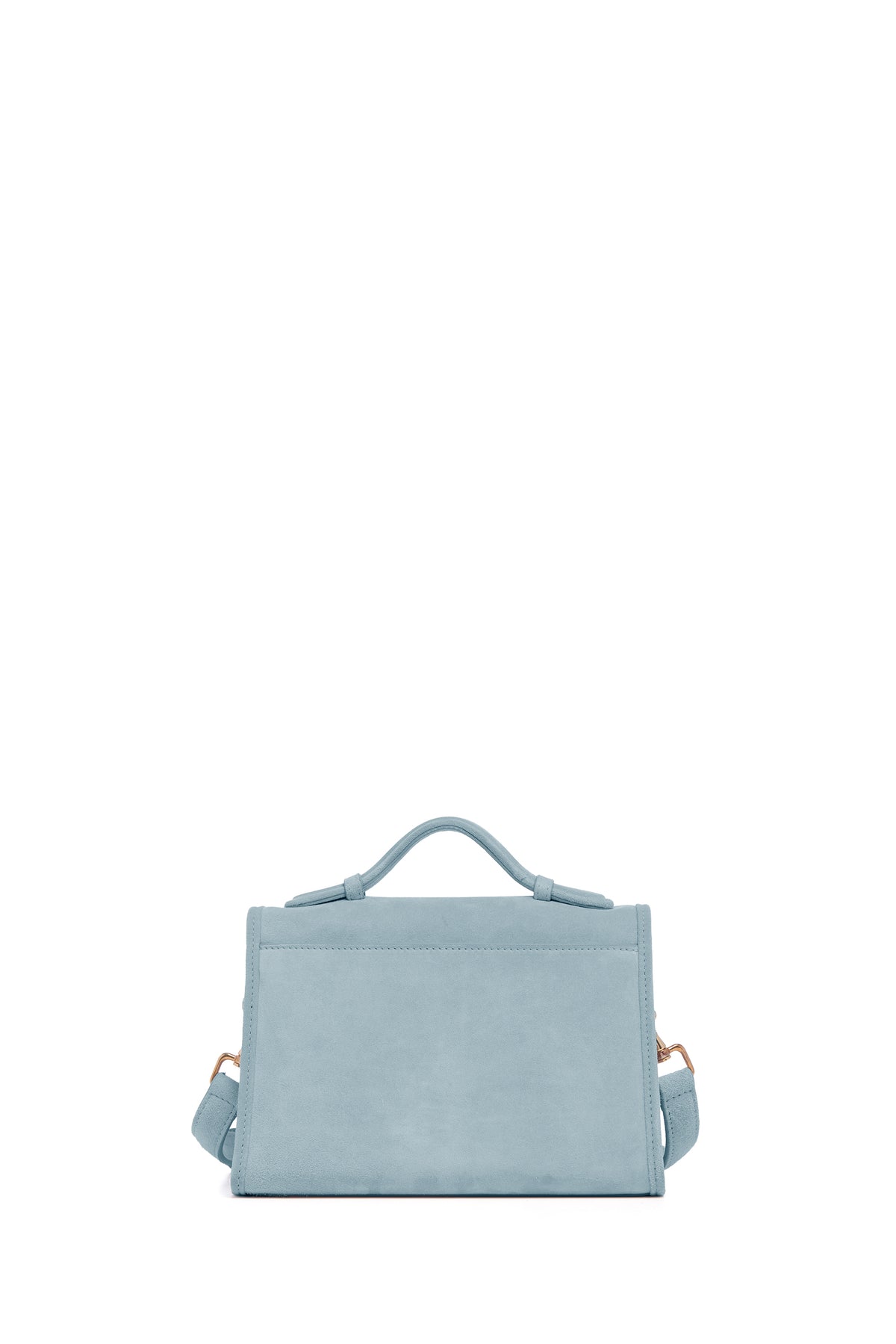 Small Leonora Flap Bag in Light Blue Suede