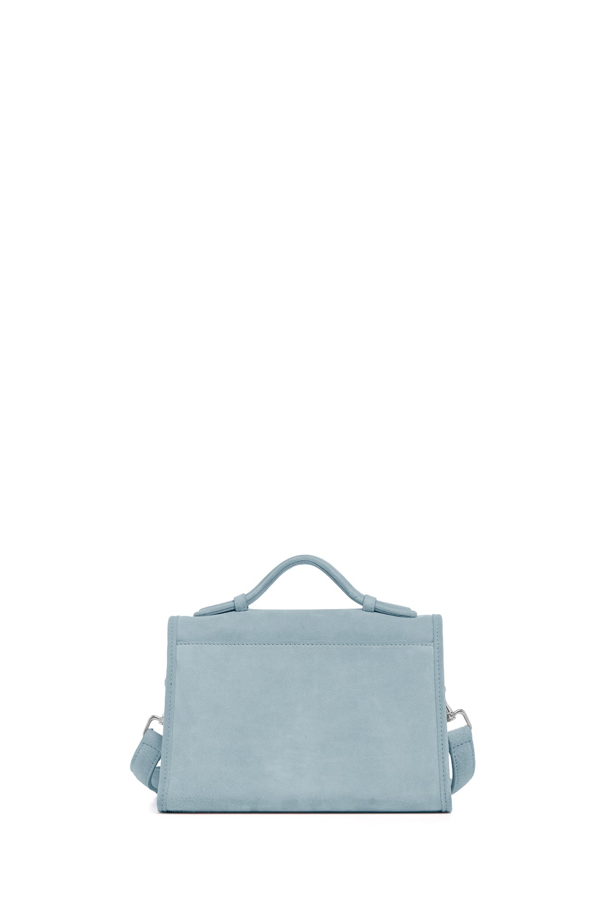 Small Leonora Flap Bag in Light Blue Suede