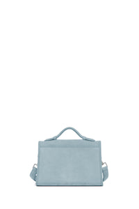 Small Leonora Flap Bag in Light Blue Suede