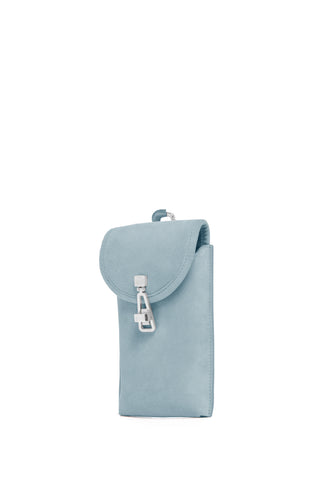 Sunglasses Pouch in Light Blue Suede