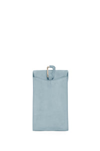 Sunglasses Pouch in Light Blue Suede