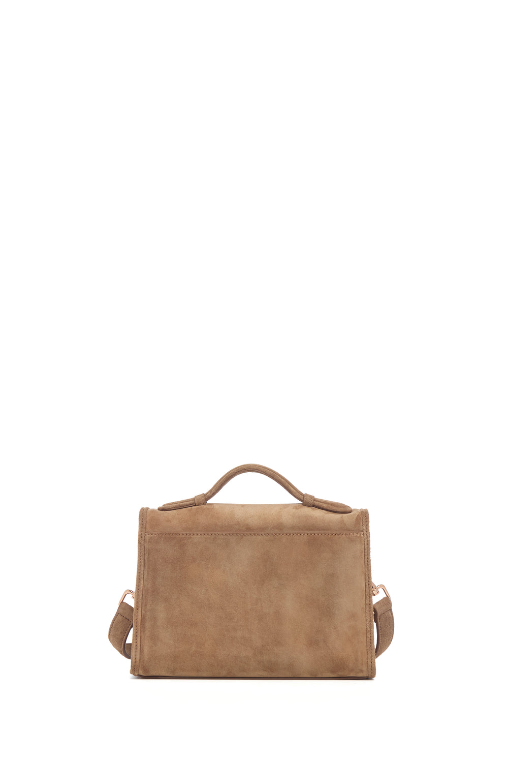 Small Leonora Flap Bag in Dark Sand Suede