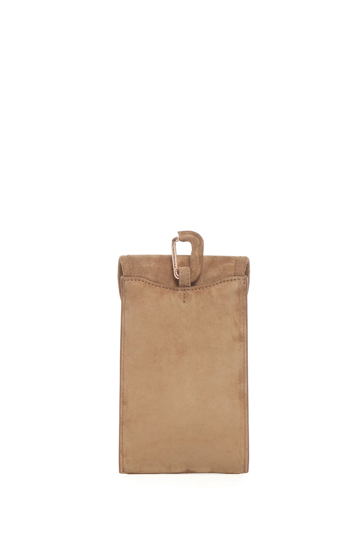 Sunglasses Pouch in Dark Sand Suede