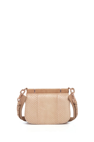 Small Dern Crossbody Bag in Nude Snakeskin & Suede