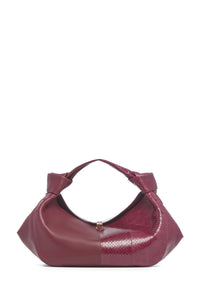Small Antonia Bag in Bordeaux Nappa Leather & Snakeskin