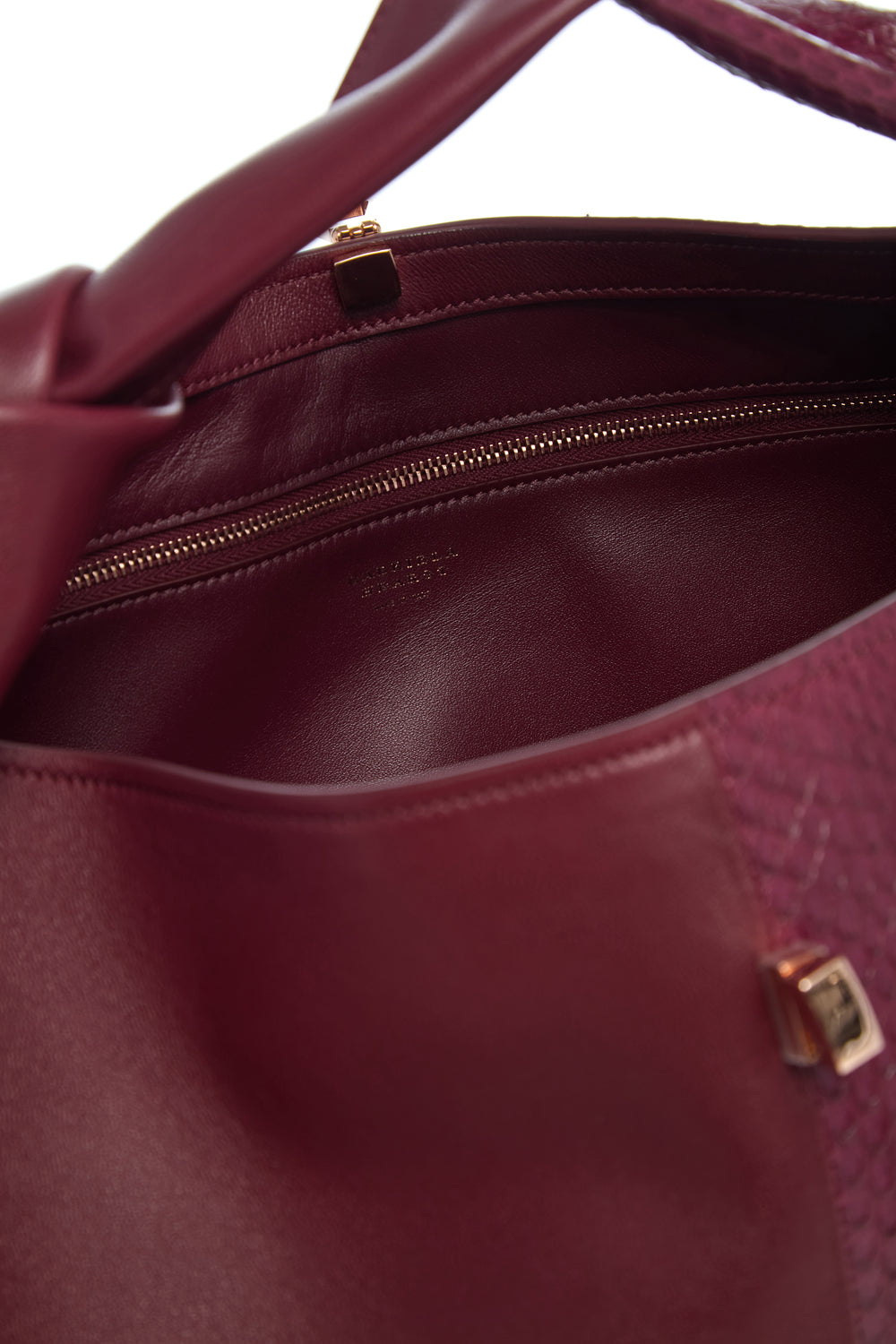 Small Antonia Bag in Bordeaux Nappa Leather & Snakeskin