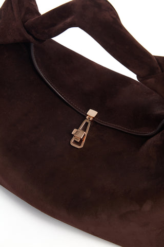 Small Antonia Bag in Dark Brown Suede