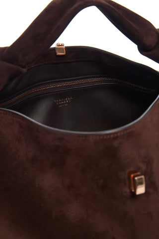 Small Antonia Bag in Dark Brown Suede