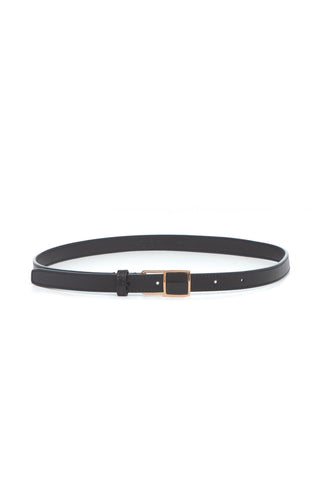 Nina Stone Belt in Black Leather