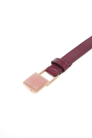 Nina Stone Belt in Bordeaux Leather