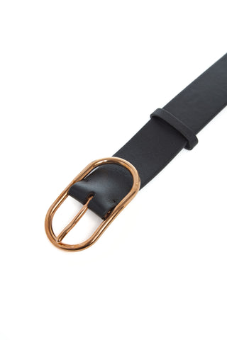 Link Buckle Belt in Black Leather