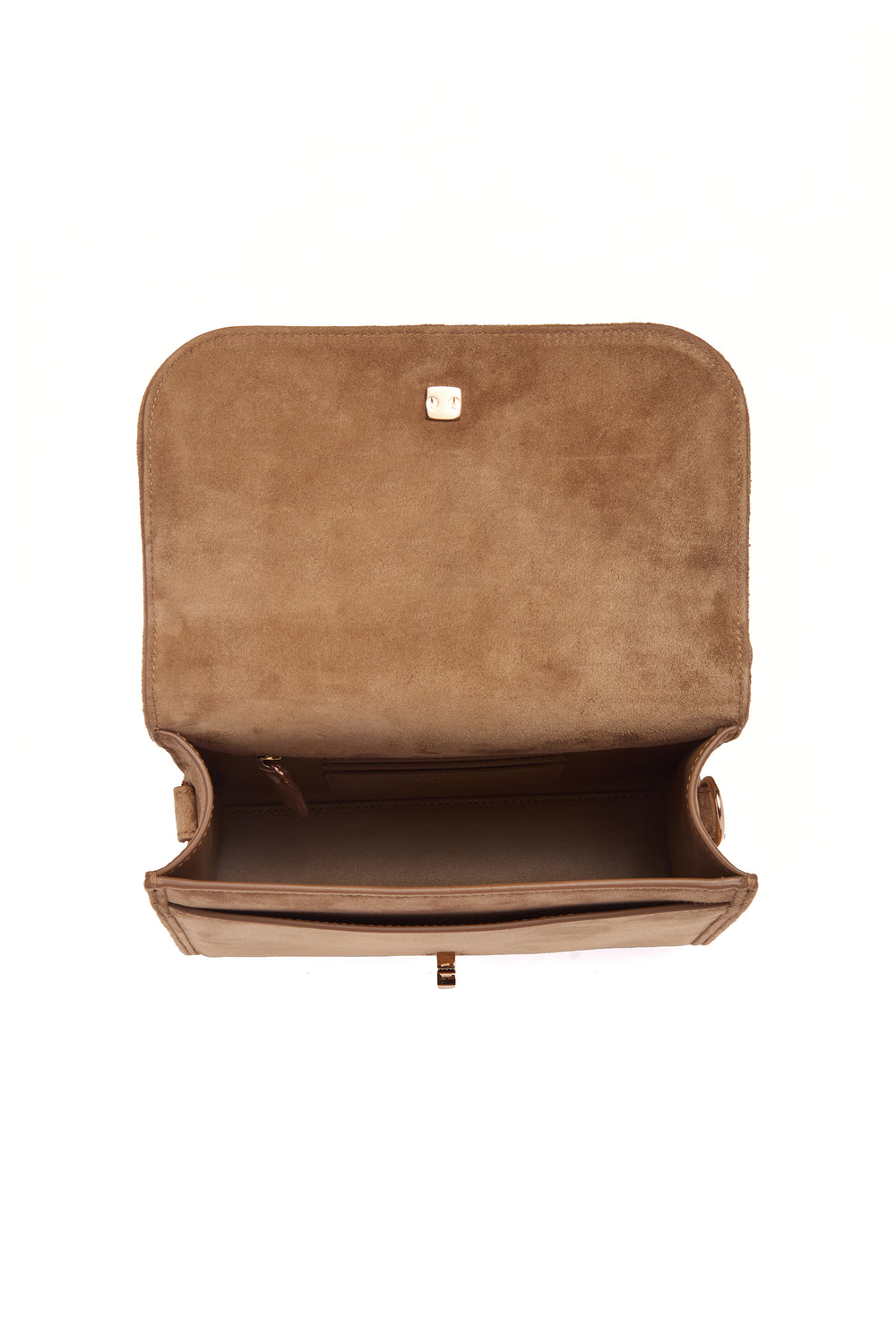 Small Leonora Flap Bag in Dark Sand Suede