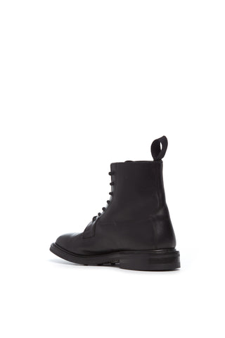 Black Leather Calvert Military Boot - Back View, Artisanal Leather Construction | Gabriela Hearst